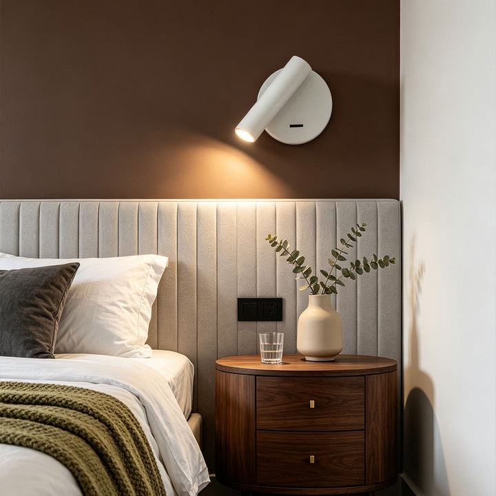 Minimalist LED Wall Sconce Lighting - Adjustable Metal Wall Lamp for Bedside Reading in Black, White, and Antique Bronze 2