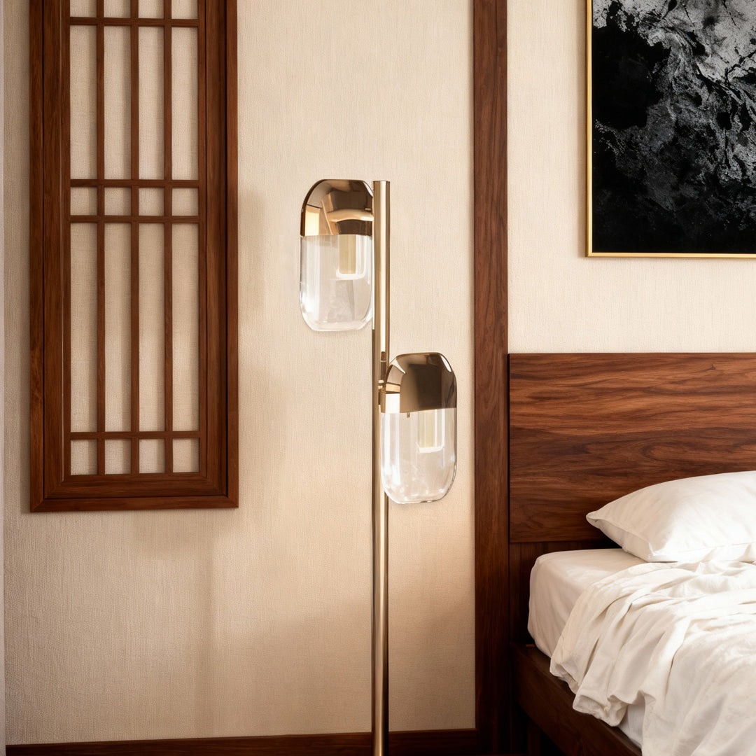 Minimalist Modern Crystal Floor Lamp with Adjustable LED Lighting – Aluminum Frame 2