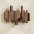 Minimalist Piano Coat Rack Wall Mounted in Walnut or Beech Wood with 5 Durable Hooks for Stylish Coat Storage 0