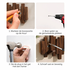 Minimalist Piano Coat Rack Wall Mounted in Walnut or Beech Wood with 5 Durable Hooks for Stylish Coat Storage 7