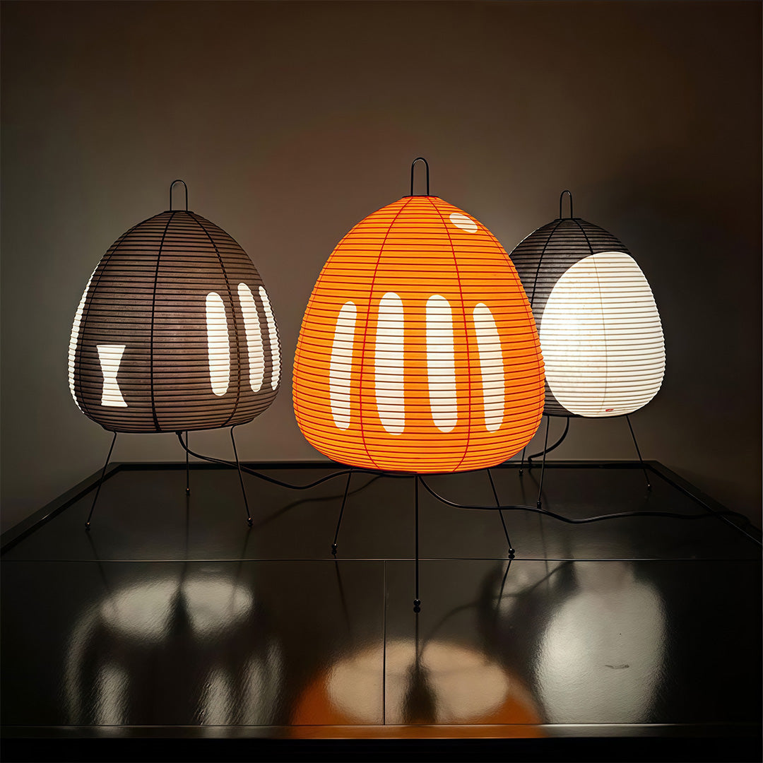 Minimalist Rice Paper Table Lamp with Tri-Color Light – Japanese Wabi-Sabi Design 2
