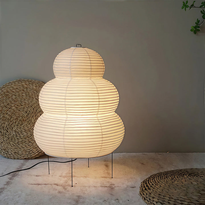 Minimalist Rice Paper Table Lamp with Tri-Color Light – Japanese Wabi-Sabi Design 4