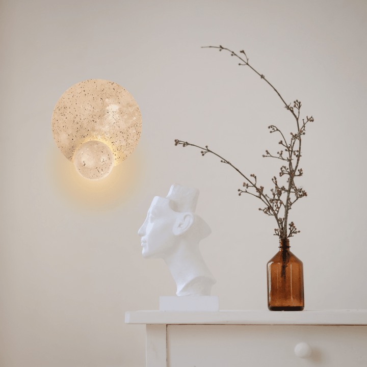 Minimalist Wabi Sabi LED Wall Lamp – Natural Stone Design for Elegant Spaces 2