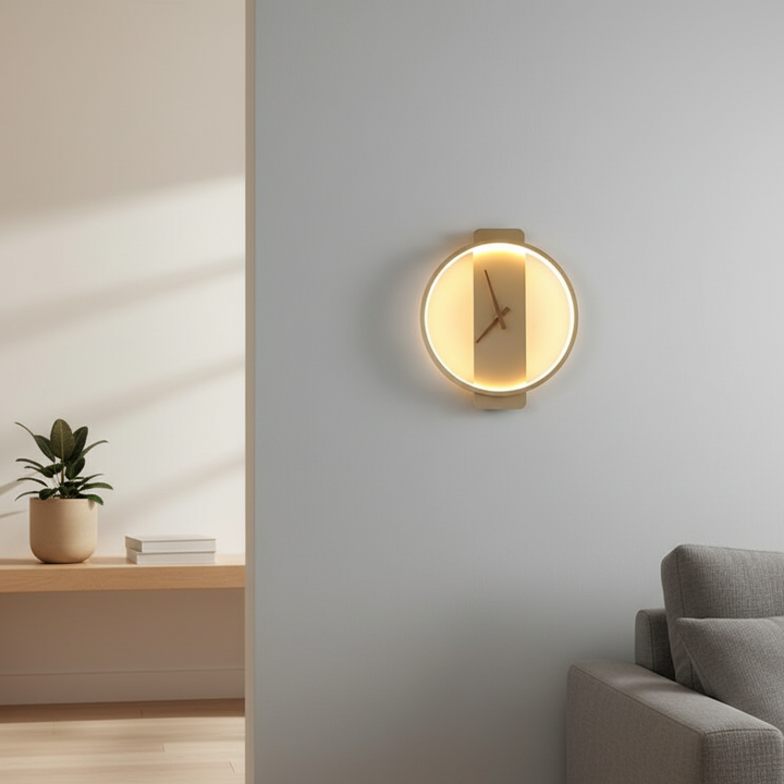 Minimalist Wall Clock with Backlight – Aluminum and Glass Design for Modern Interiors 1