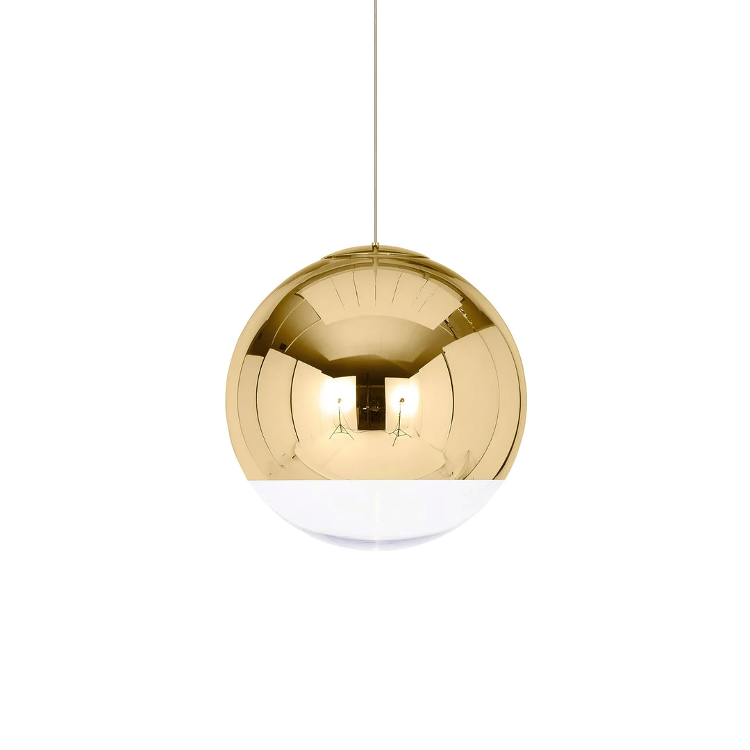 Mirror Ball Pendant Light – Modern Kitchen Pendant Lighting in Gold and Chrome, Adjustable Height, Reflective Design 0