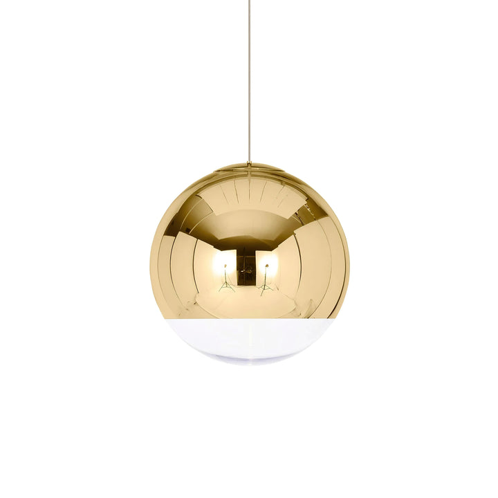Mirror Ball Pendant Light – Modern Kitchen Pendant Lighting in Gold and Chrome, Adjustable Height, Reflective Design 0