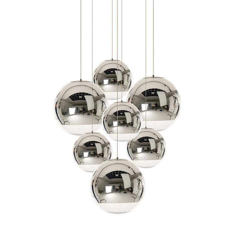 Mirror Ball Pendant Light – Modern Kitchen Pendant Lighting in Gold and Chrome, Adjustable Height, Reflective Design 12