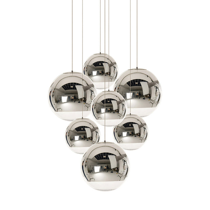 Mirror Ball Pendant Light – Modern Kitchen Pendant Lighting in Gold and Chrome, Adjustable Height, Reflective Design 12