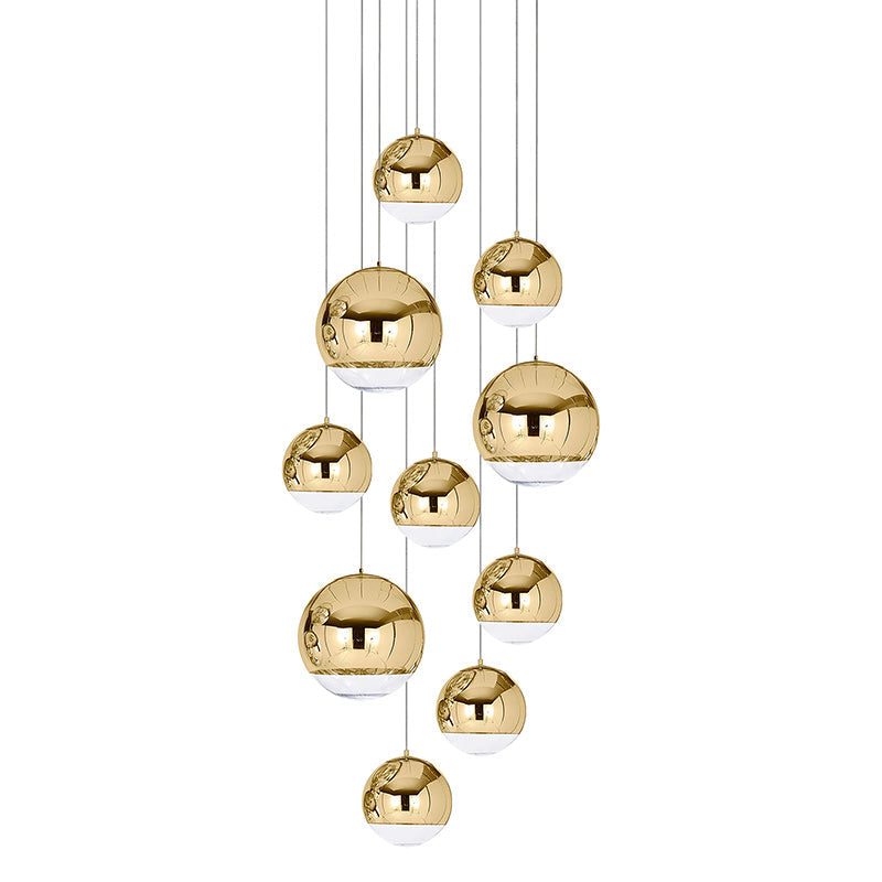 Mirror Ball Pendant Light – Modern Kitchen Pendant Lighting in Gold and Chrome, Adjustable Height, Reflective Design 14
