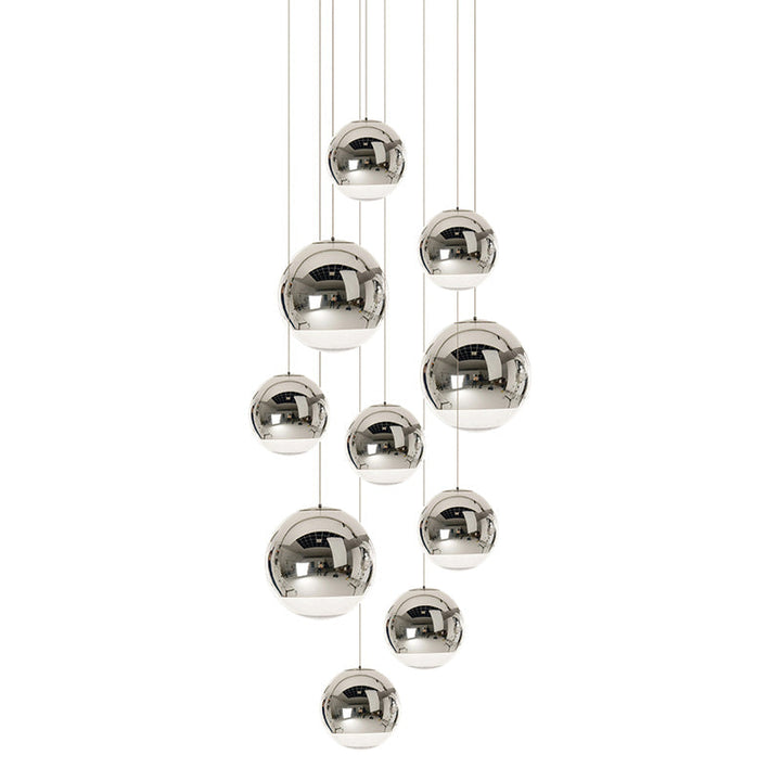 Mirror Ball Pendant Light – Modern Kitchen Pendant Lighting in Gold and Chrome, Adjustable Height, Reflective Design 15