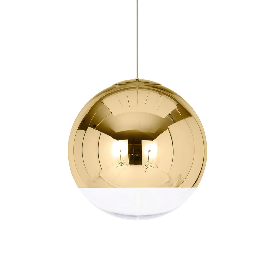 Mirror Ball Pendant Light – Modern Kitchen Pendant Lighting in Gold and Chrome, Adjustable Height, Reflective Design 16