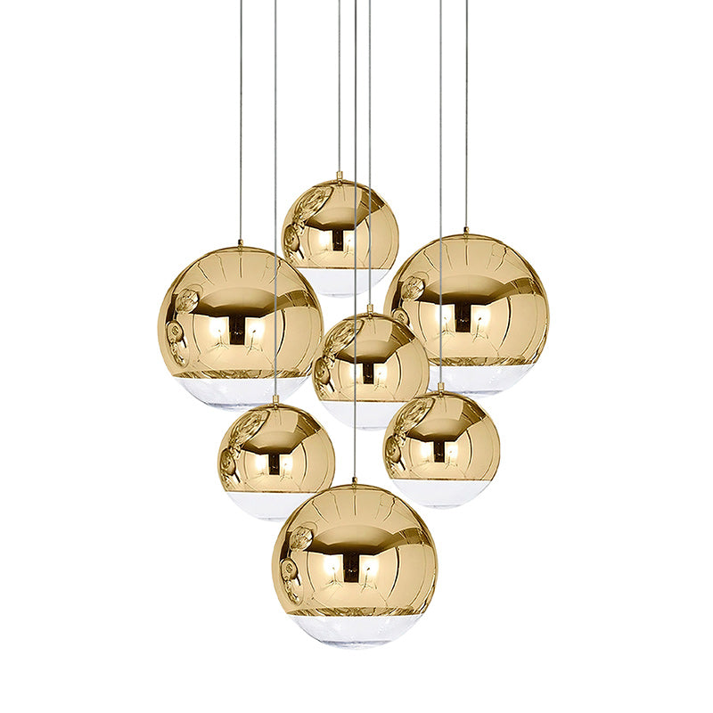 Mirror Ball Pendant Light – Modern Kitchen Pendant Lighting in Gold and Chrome, Adjustable Height, Reflective Design 9