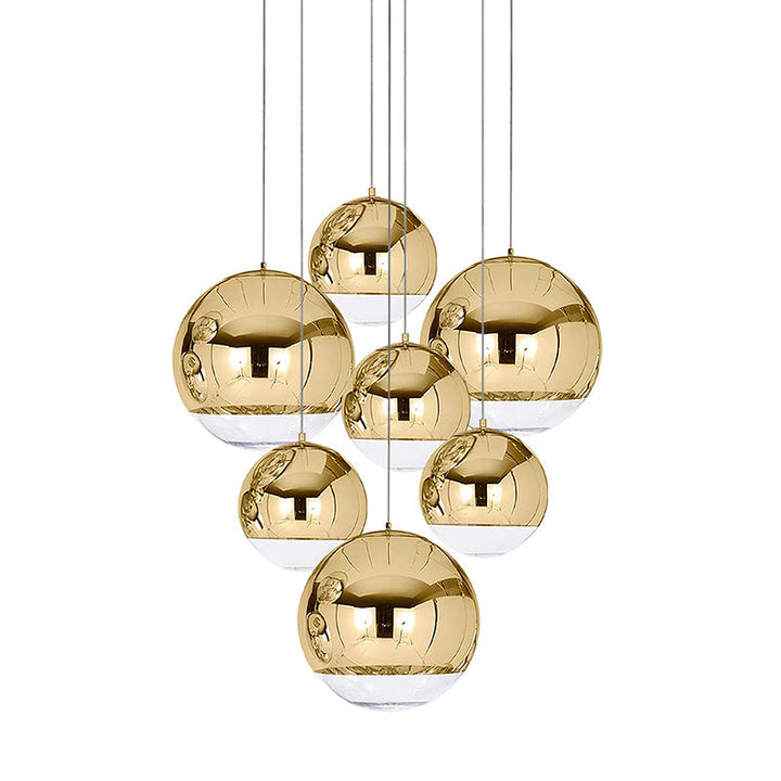 Mirror Ball Pendant Light – Modern Kitchen Pendant Lighting in Gold and Chrome, Adjustable Height, Reflective Design 9