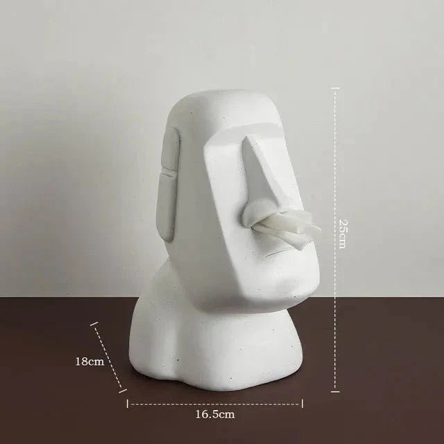 Moai Design Tiki Tissue Box – Stylish Resin Tissue Holder for Home Decor 0