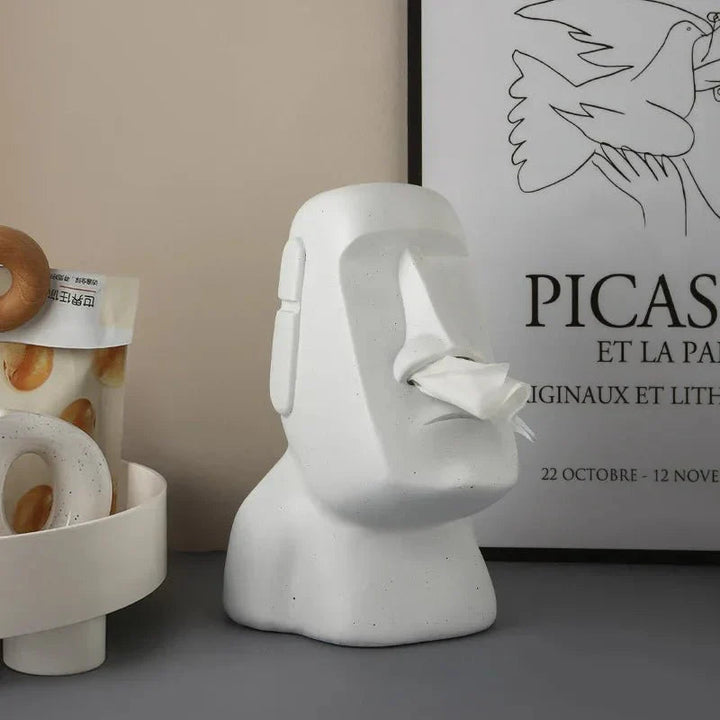 Moai Design Tiki Tissue Box – Stylish Resin Tissue Holder for Home Decor 2