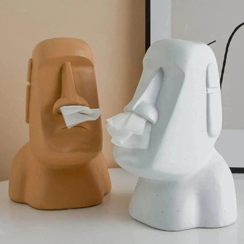 Moai Design Tiki Tissue Box – Stylish Resin Tissue Holder for Home Decor 3