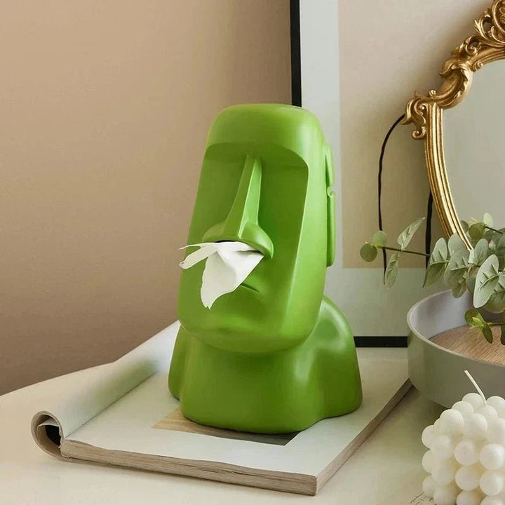 Moai Design Tiki Tissue Box – Stylish Resin Tissue Holder for Home Decor 4