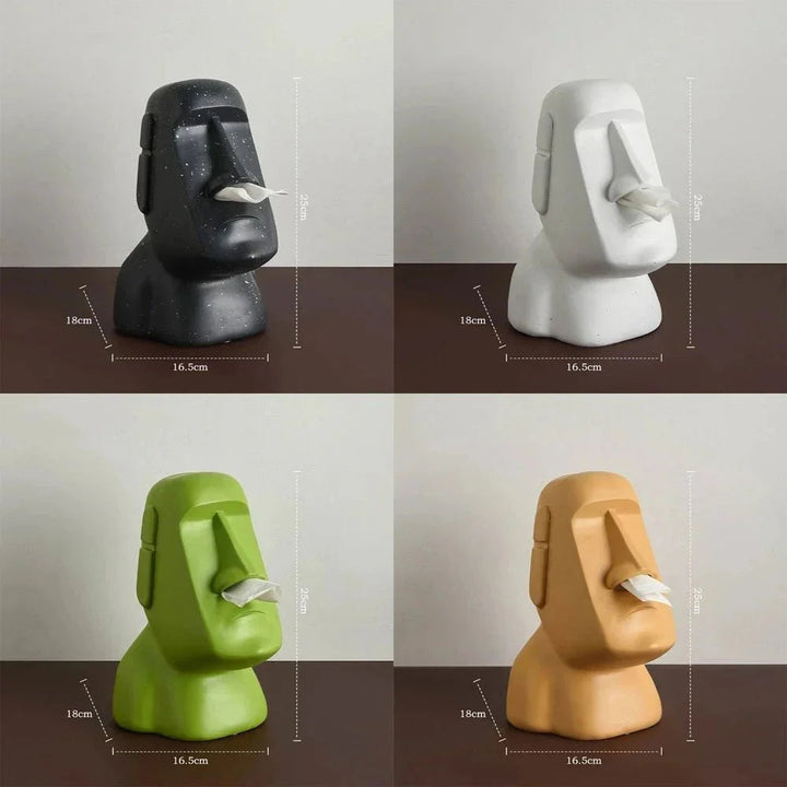 Moai Design Tiki Tissue Box – Stylish Resin Tissue Holder for Home Decor 5