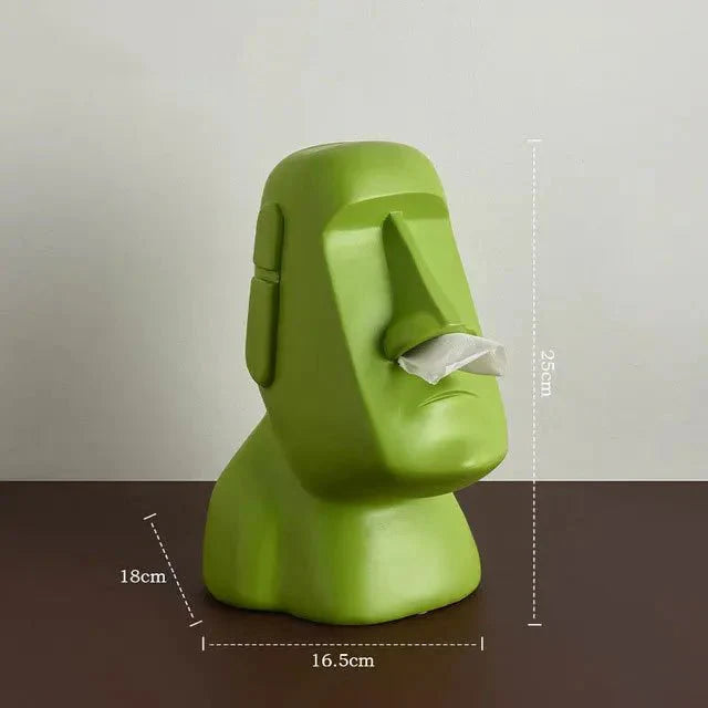 Moai Design Tiki Tissue Box – Stylish Resin Tissue Holder for Home Decor 6