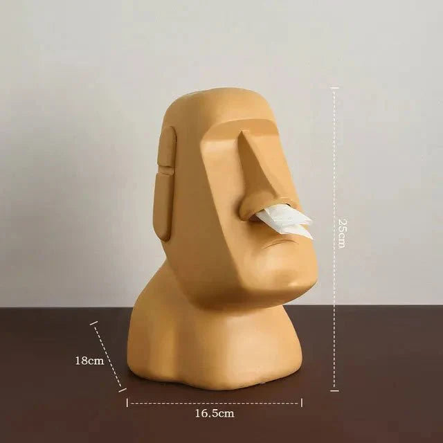 Moai Design Tiki Tissue Box – Stylish Resin Tissue Holder for Home Decor 7