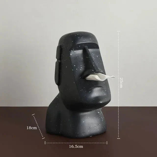 Moai Design Tiki Tissue Box – Stylish Resin Tissue Holder for Home Decor 9