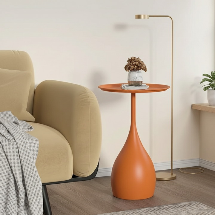 Mobile Round Side Table with Light-Luxury Design – Compact and Stylish for Sofa or Bed 2