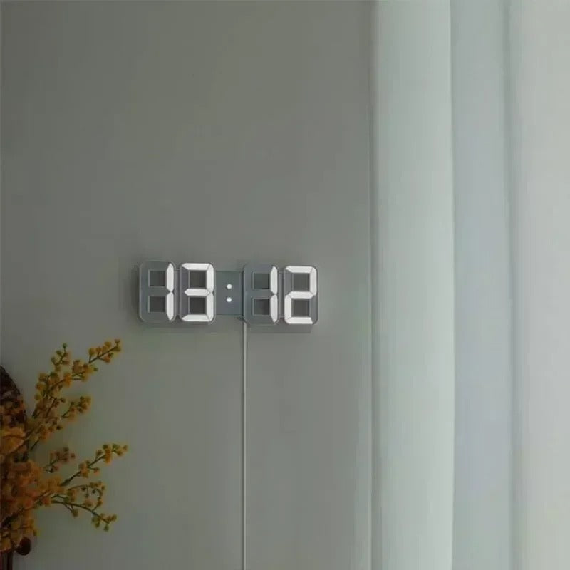 Modern 3D LED Clock with Automatic Dimming – Versatile Wall and Desk Design 2