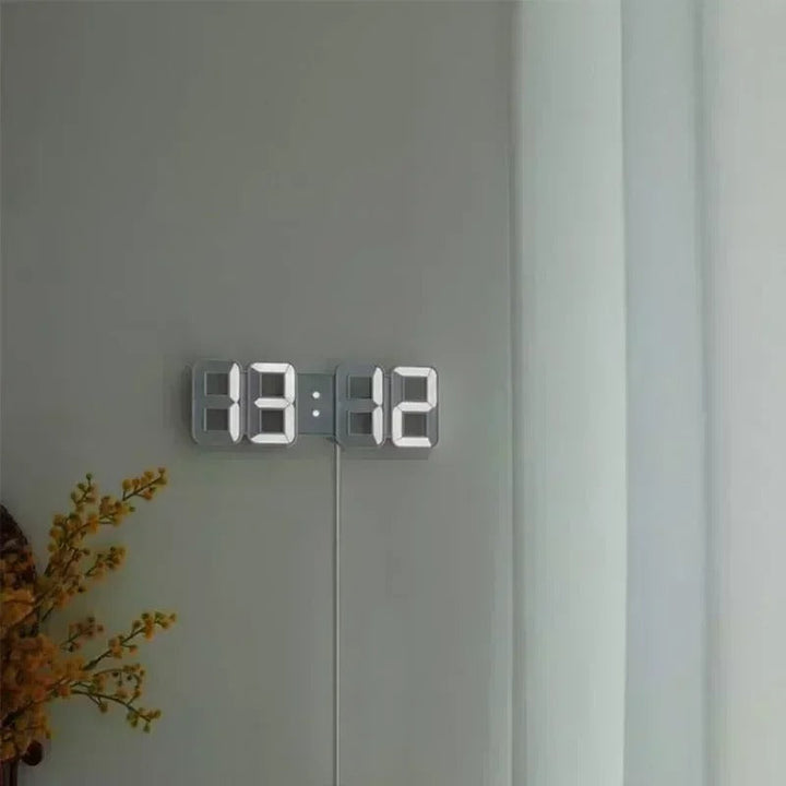 Modern 3D LED Clock with Automatic Dimming – Versatile Wall and Desk Design 2