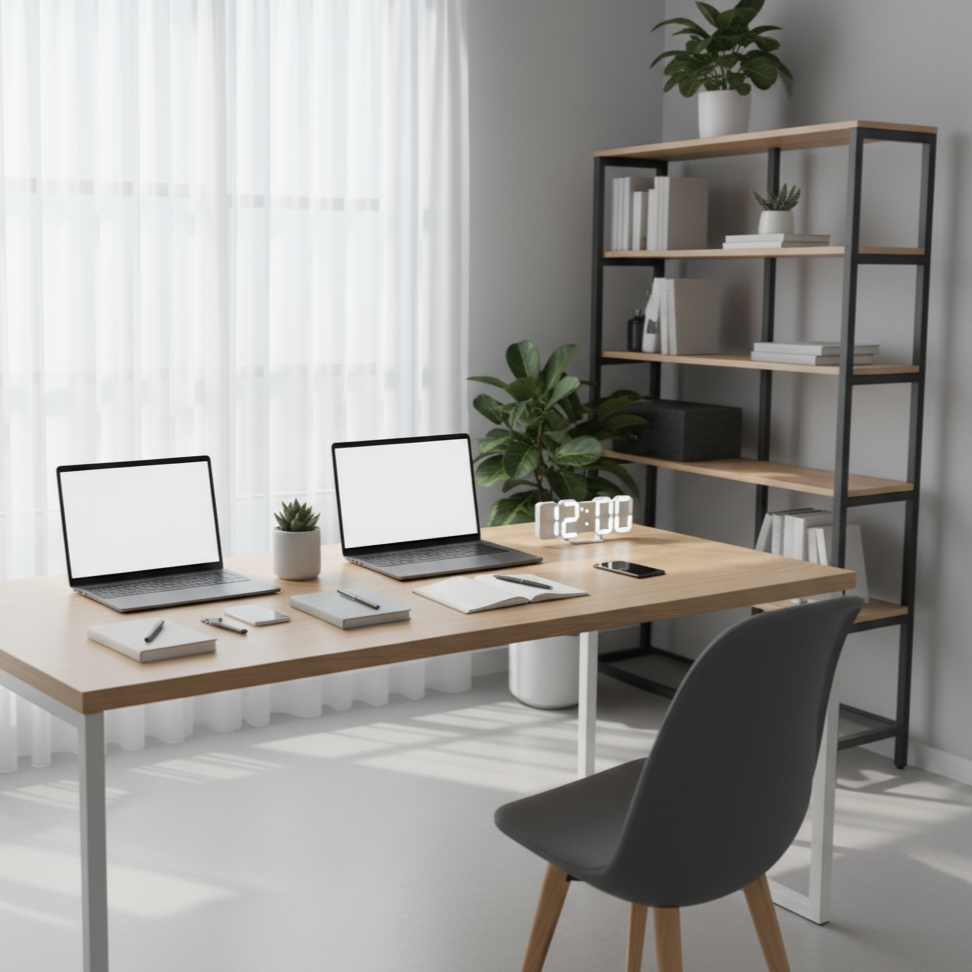 Modern 3D LED Clock with Automatic Dimming – Versatile Wall and Desk Design 4