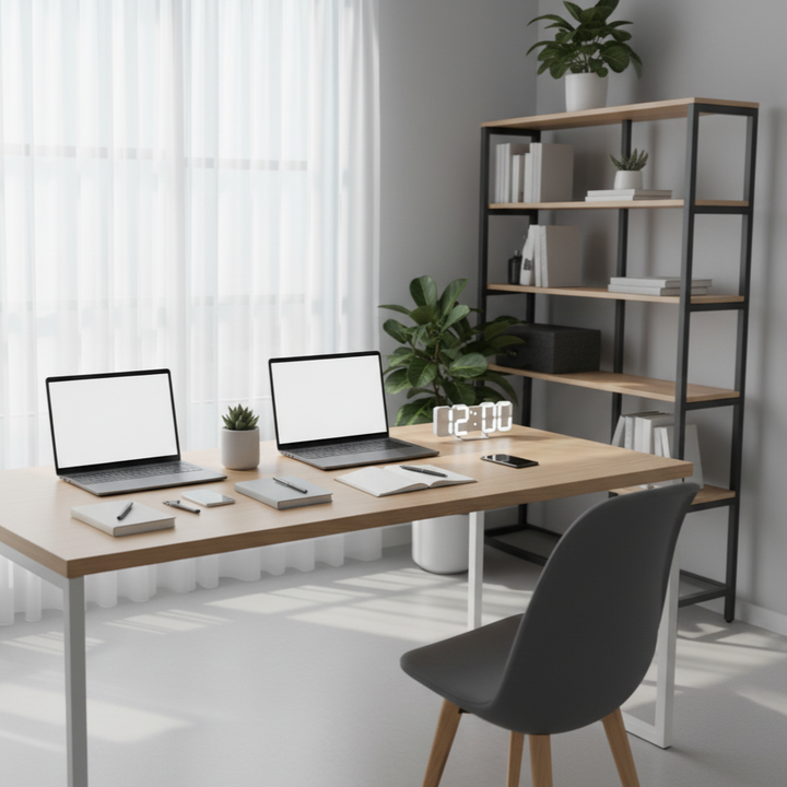 Modern 3D LED Clock with Automatic Dimming – Versatile Wall and Desk Design 4