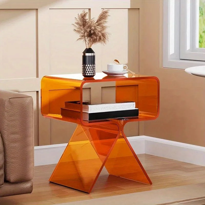 Modern Acrylic Side Table – Transparent, Compact Design for Living Room or Bedroom 2