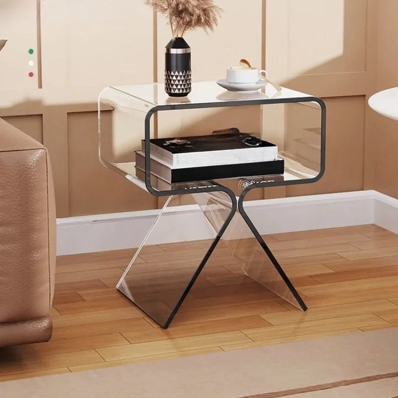 Modern Acrylic Side Table – Transparent, Compact Design for Living Room or Bedroom 4