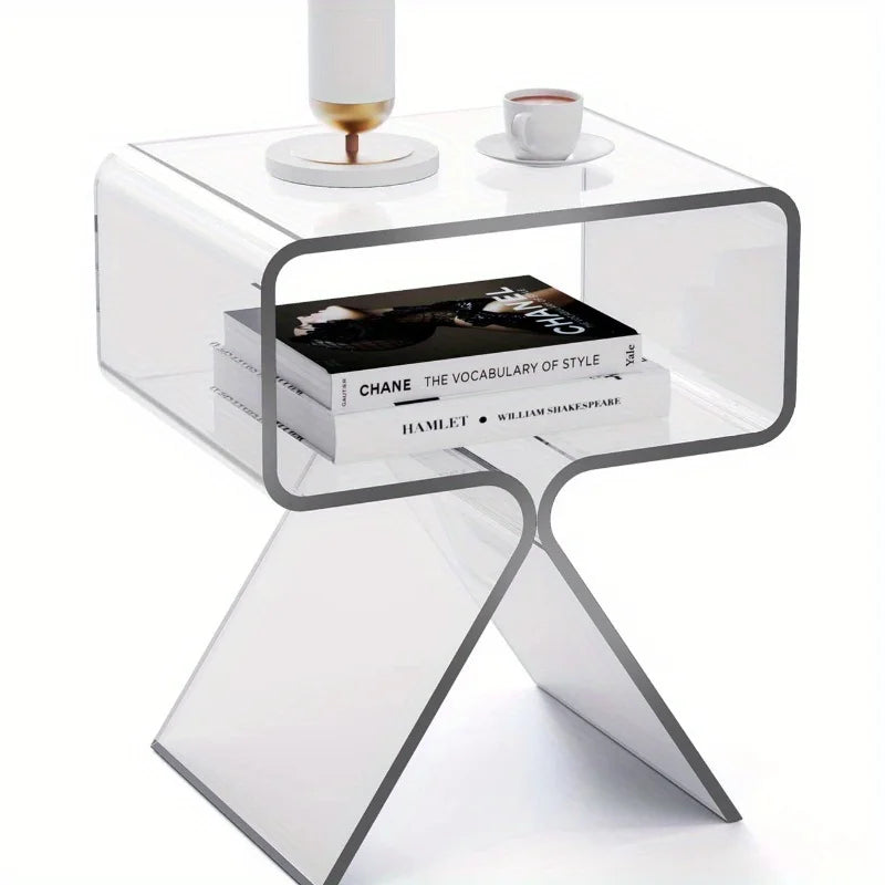 Modern Acrylic Side Table – Transparent, Compact Design for Living Room or Bedroom 8