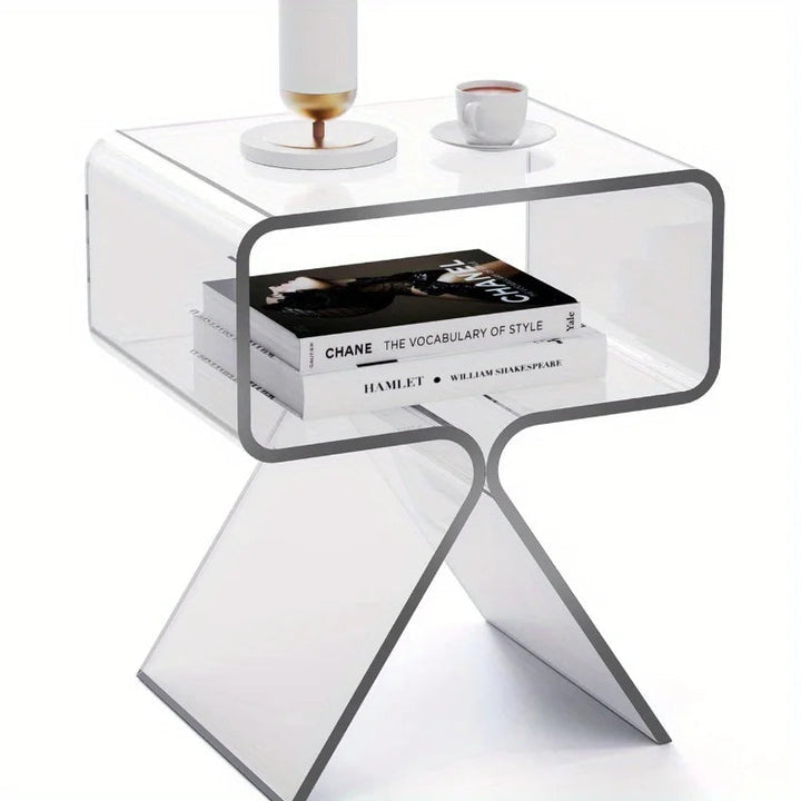 Modern Acrylic Side Table – Transparent, Compact Design for Living Room or Bedroom 8