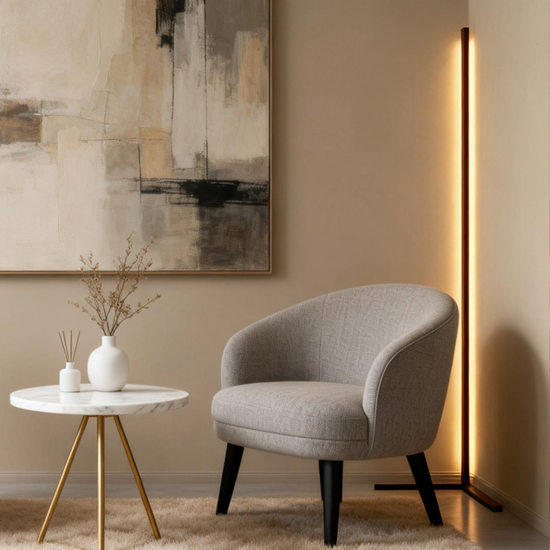 Modern Black Floor Lamp – RGB Corner Standing Lamp with Remote Control for Living Room, Energy-Efficient LED Lighting 2
