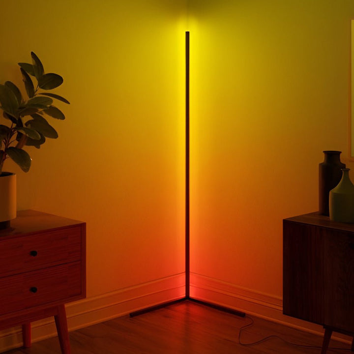 Modern Black Floor Lamp – RGB Corner Standing Lamp with Remote Control for Living Room, Energy-Efficient LED Lighting 5
