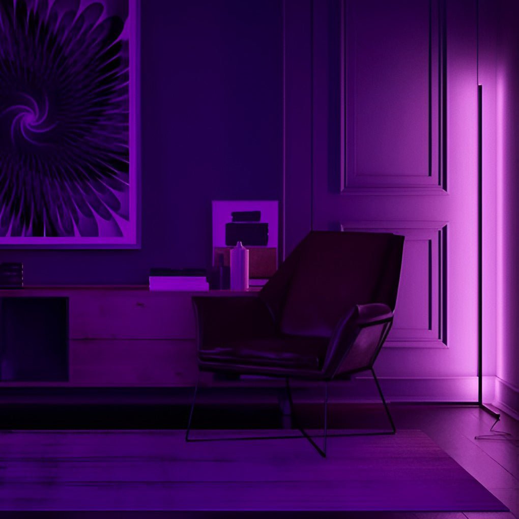 Modern Black Floor Lamp – RGB Corner Standing Lamp with Remote Control for Living Room, Energy-Efficient LED Lighting 7
