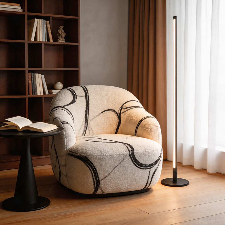 Modern Black Floor Lamp with Adjustable Color Temperature – Slim Design for Living Room and Reading Spaces 2