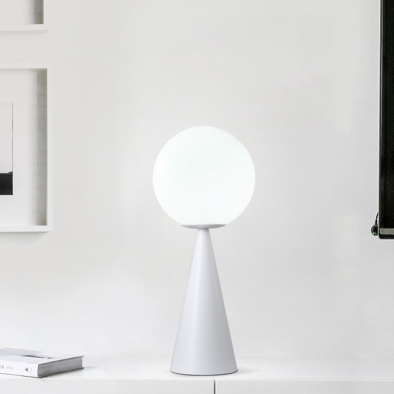 Modern Brass Table Lamp with Frosted Glass Globe – Stylish Bedside or Desk Lamp for Bedroom and Living Room 2