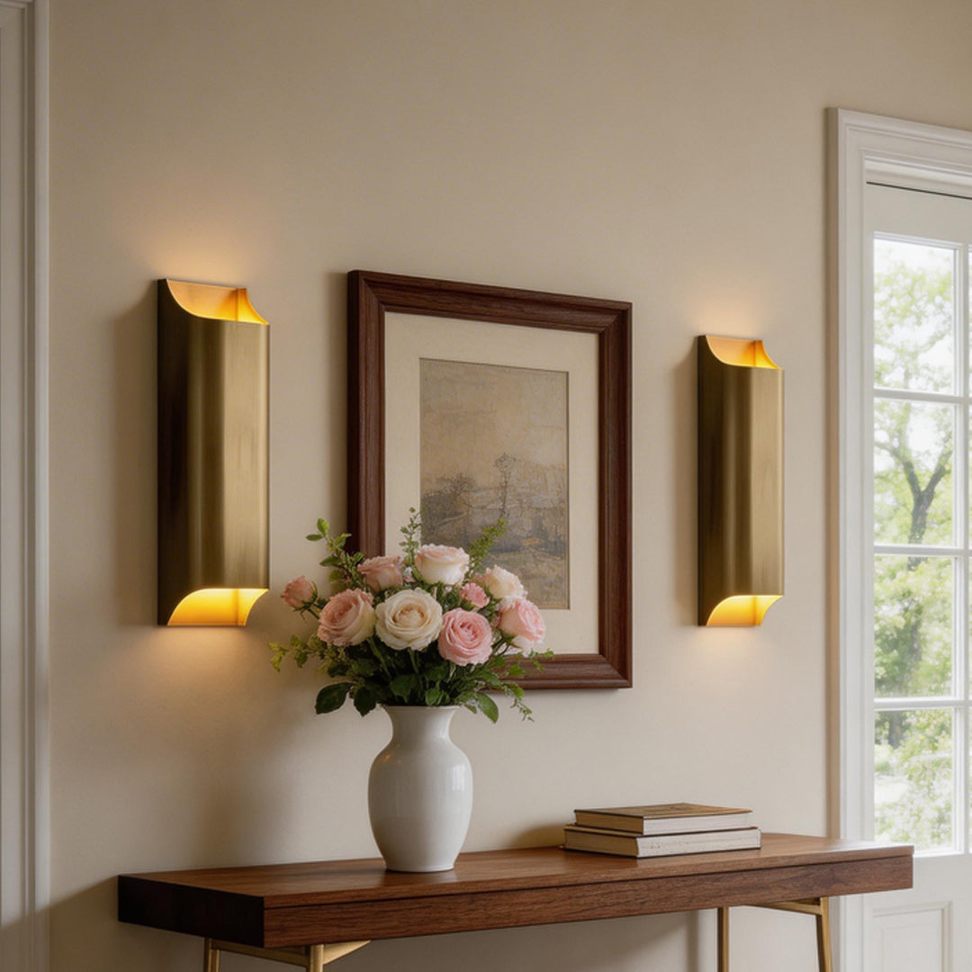 Modern Brass Wall Sconce Light with Up and Down Lighting – Warm White, Two Sizes Available, Ideal for Bedrooms and Living Rooms 4