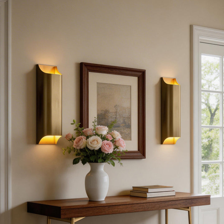 Modern Brass Wall Sconce Light with Up and Down Lighting – Warm White, Two Sizes Available, Ideal for Bedrooms and Living Rooms 4