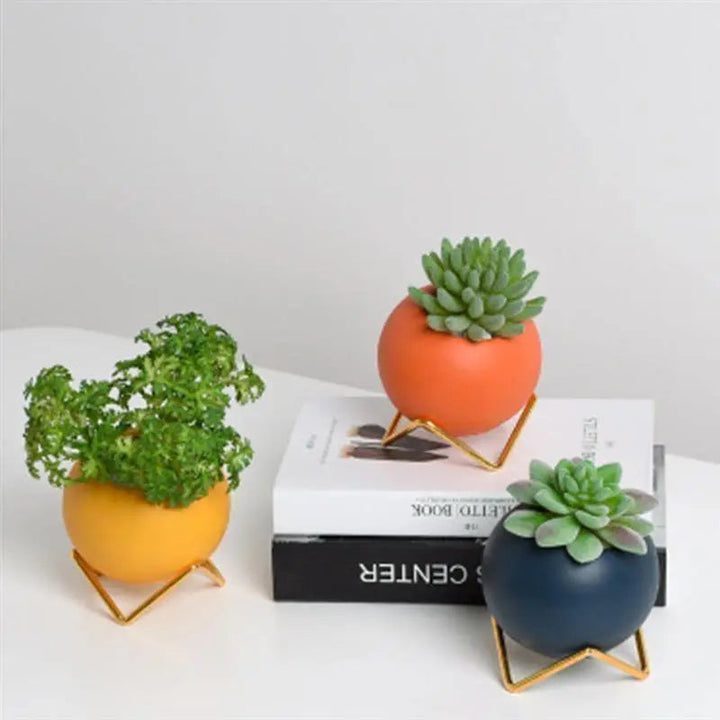 Modern Ceramic Plant Pot with Stand – Stylish Decorative Planter in Vibrant Colors 7