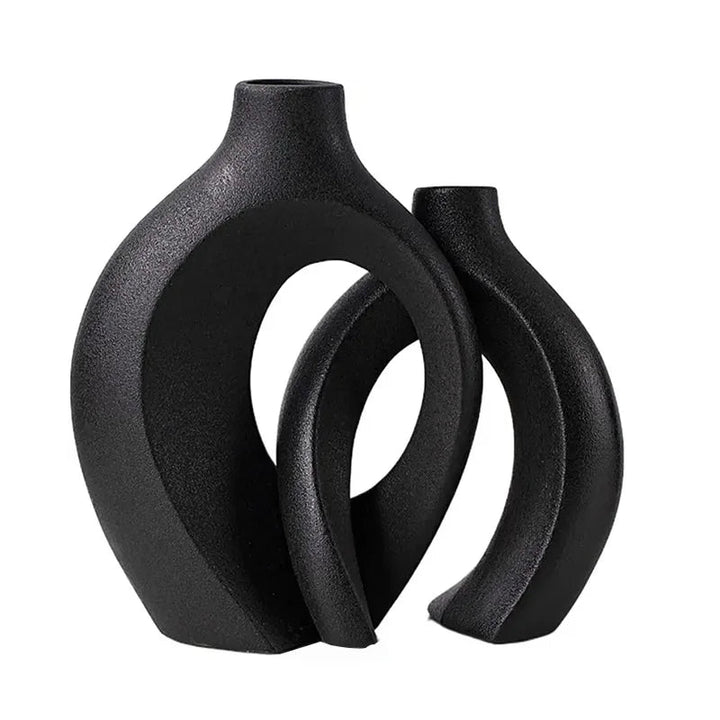 Modern Ceramic Vase Set – Elegant Boho Style for Home Decor, Durable White Porcelain, Set of 2 Vases 1