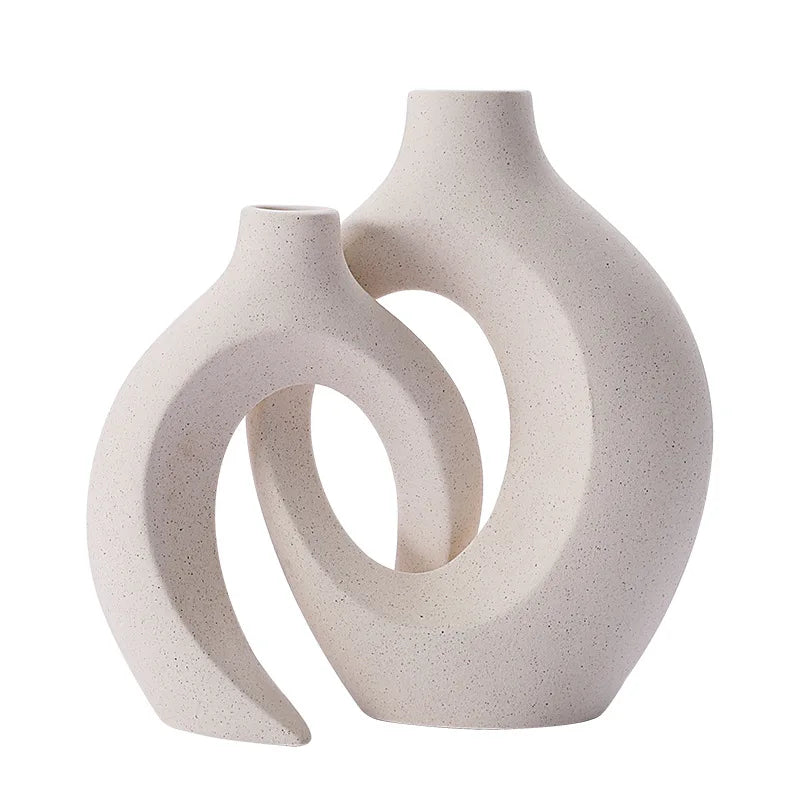 Modern Ceramic Vase Set – Elegant Boho Style for Home Decor, Durable White Porcelain, Set of 2 Vases 7