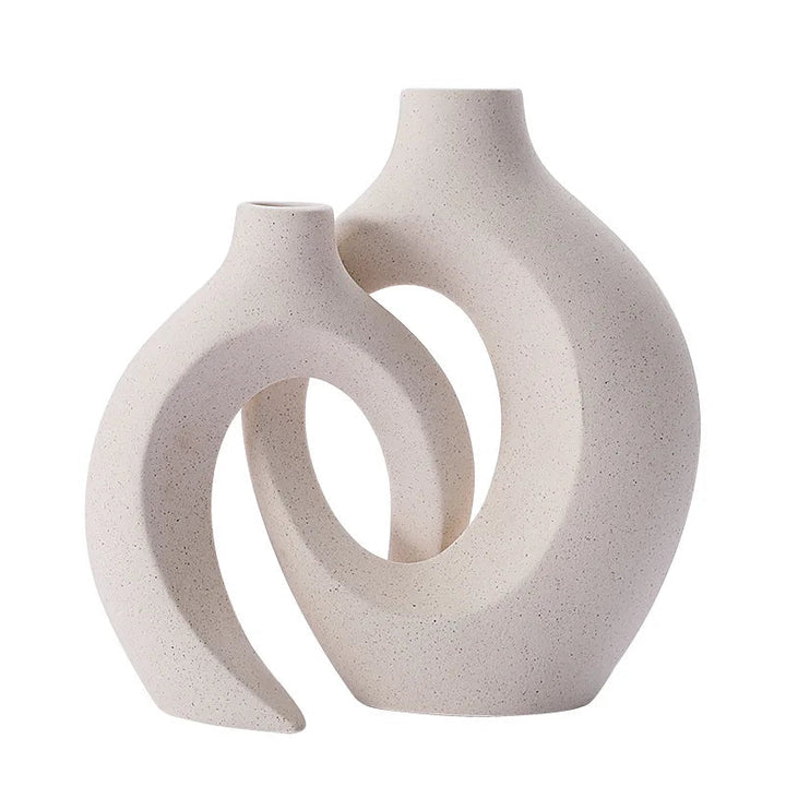 Modern Ceramic Vase Set – Elegant Boho Style for Home Decor, Durable White Porcelain, Set of 2 Vases 7