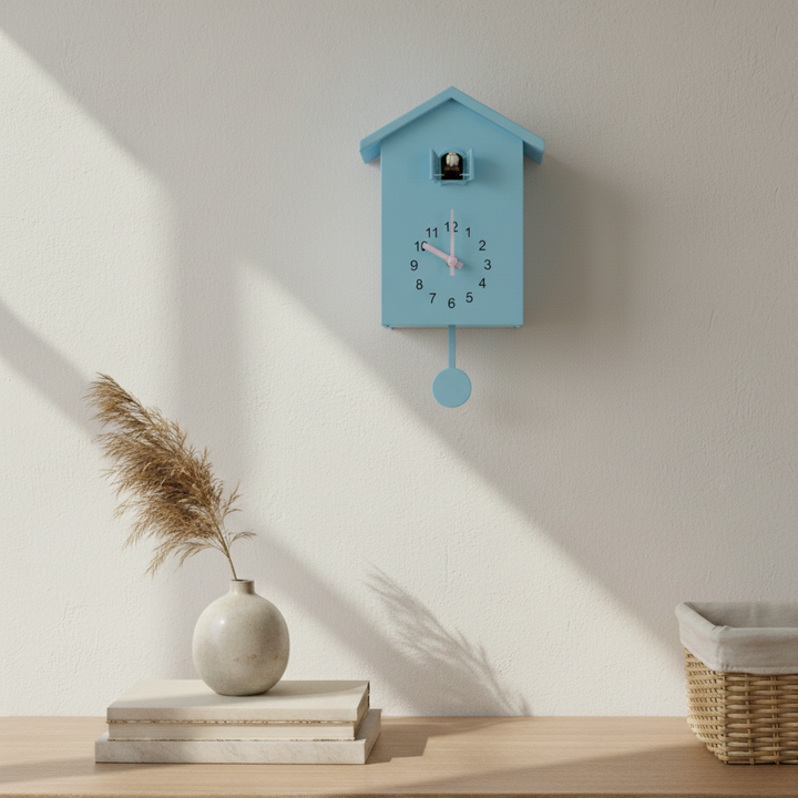 Modern Cuckoo Clock with Authentic Sound – Minimalist Design for Contemporary Home Decor 0