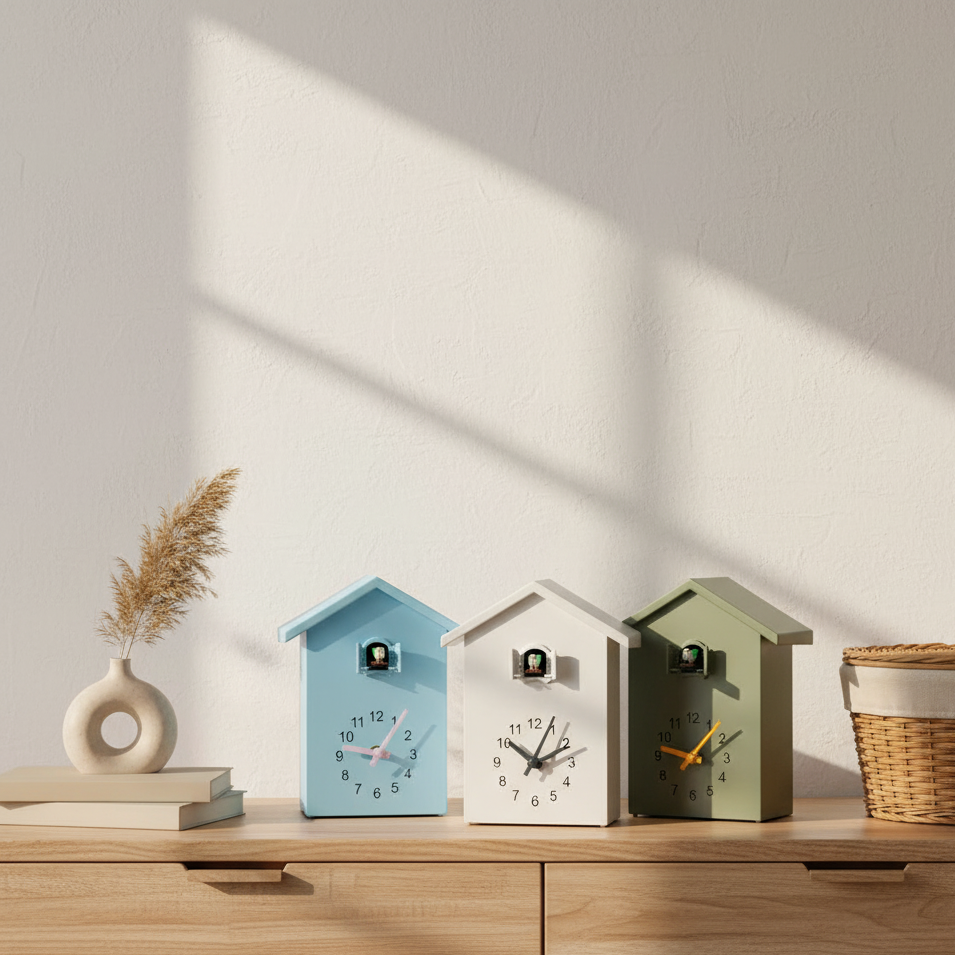 Modern Cuckoo Clock with Authentic Sound – Minimalist Design for Contemporary Home Decor 1