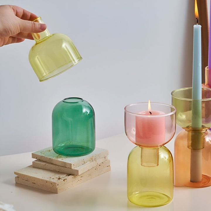 Modern Cylindrical Candle Holder and Vase – Elegant Ceramic Home Decor for Contemporary Spaces 4