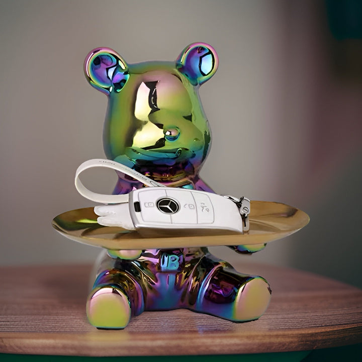 Modern Decorative Tray for Coffee Table - Ceramic Bear Figurine, Stylish Storage Solution for Home Décor 8