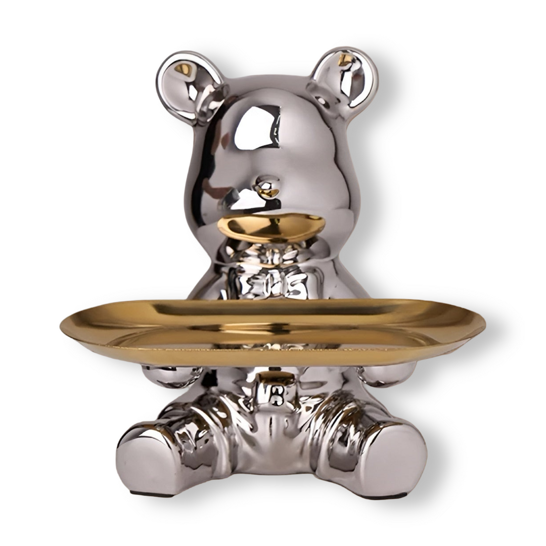 Modern Decorative Tray for Coffee Table - Ceramic Bear Figurine, Stylish Storage Solution for Home Décor 9